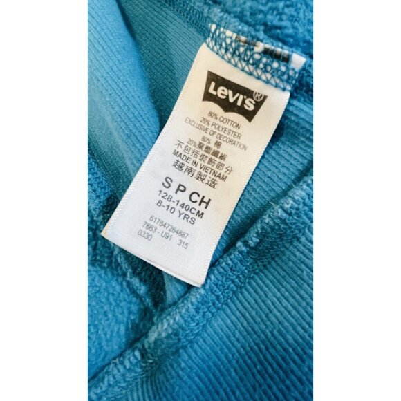 Levi's Boys Blue Zip Up Lined Hoodie S Turquoise Blue Youth Sweatshirt - Picture 10 of 13